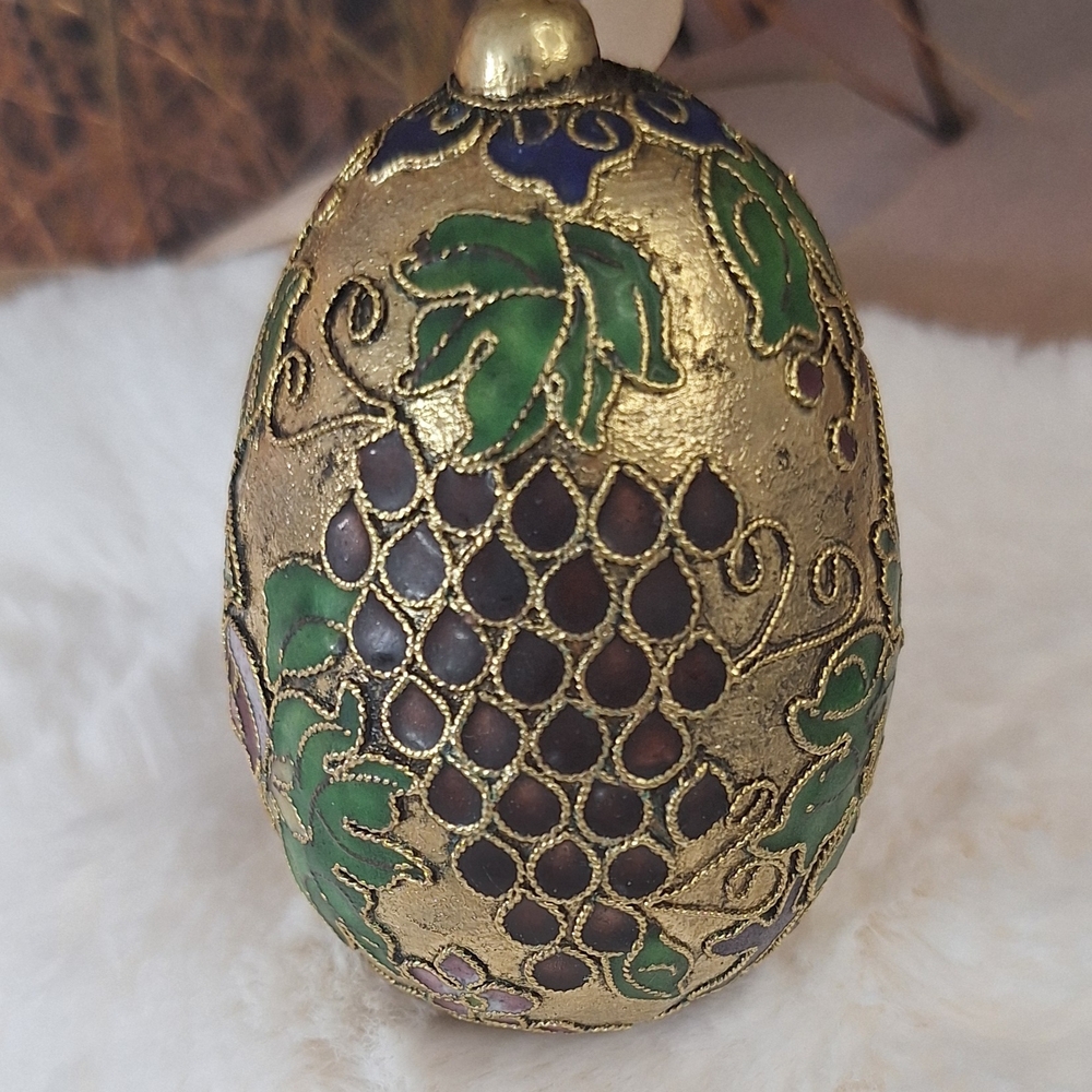 Gold and Green Cloisonné Egg